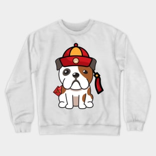 Cute English Bulldog Ready for lunar new year Crewneck Sweatshirt